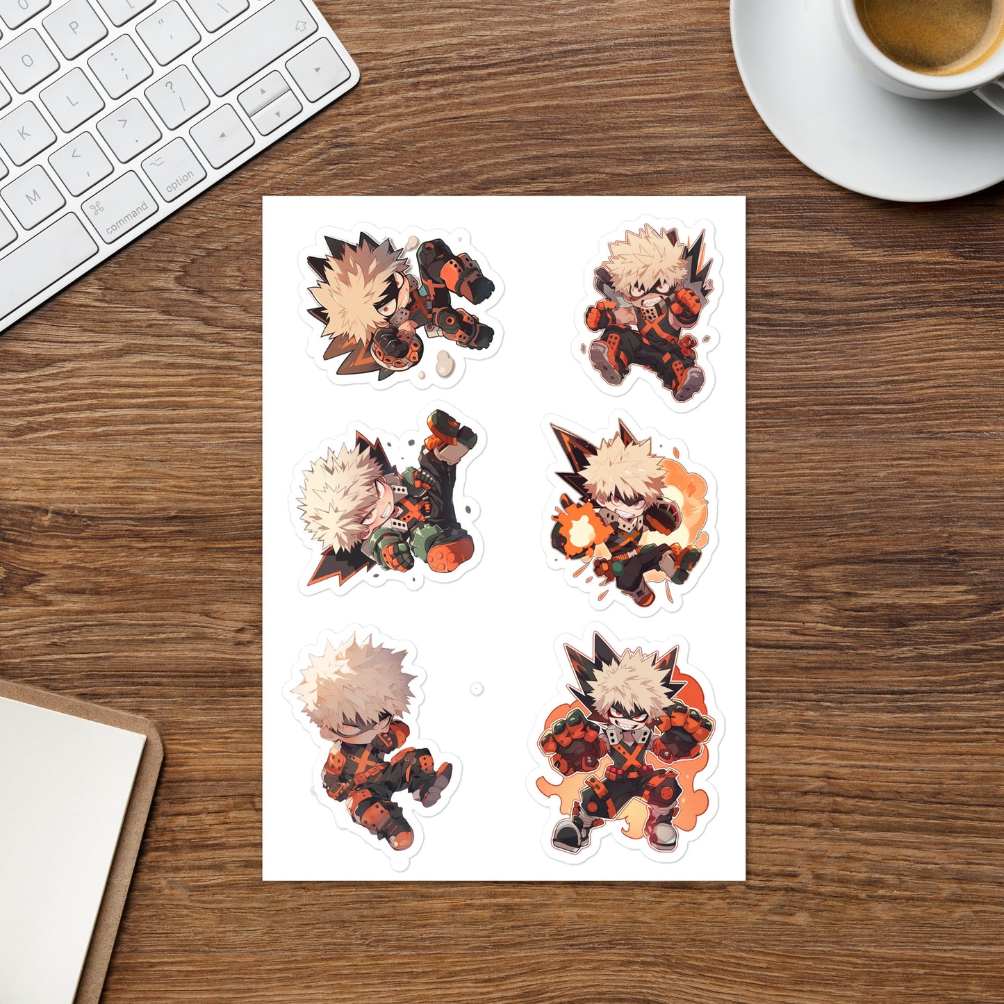 Chibi bakugo explosion sticker sheet