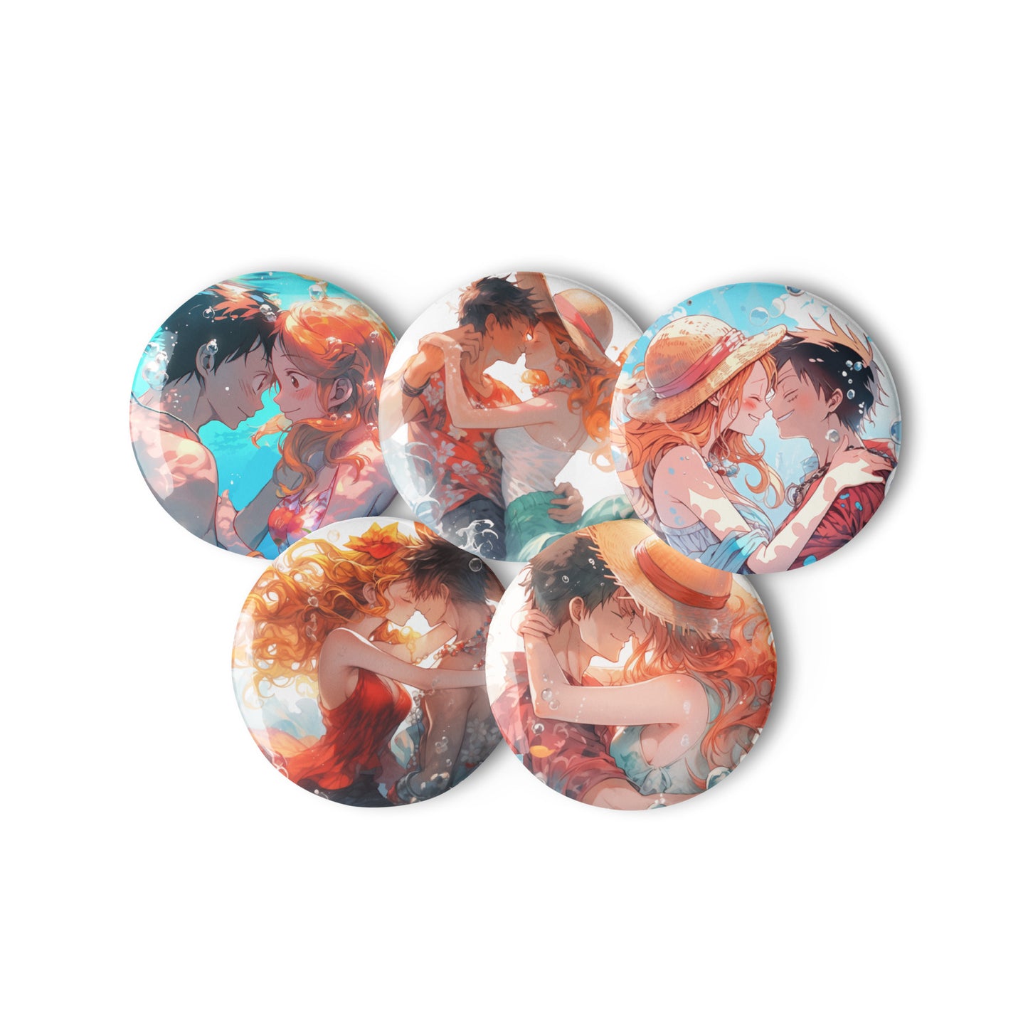 Luna water bubble Set of pin buttons