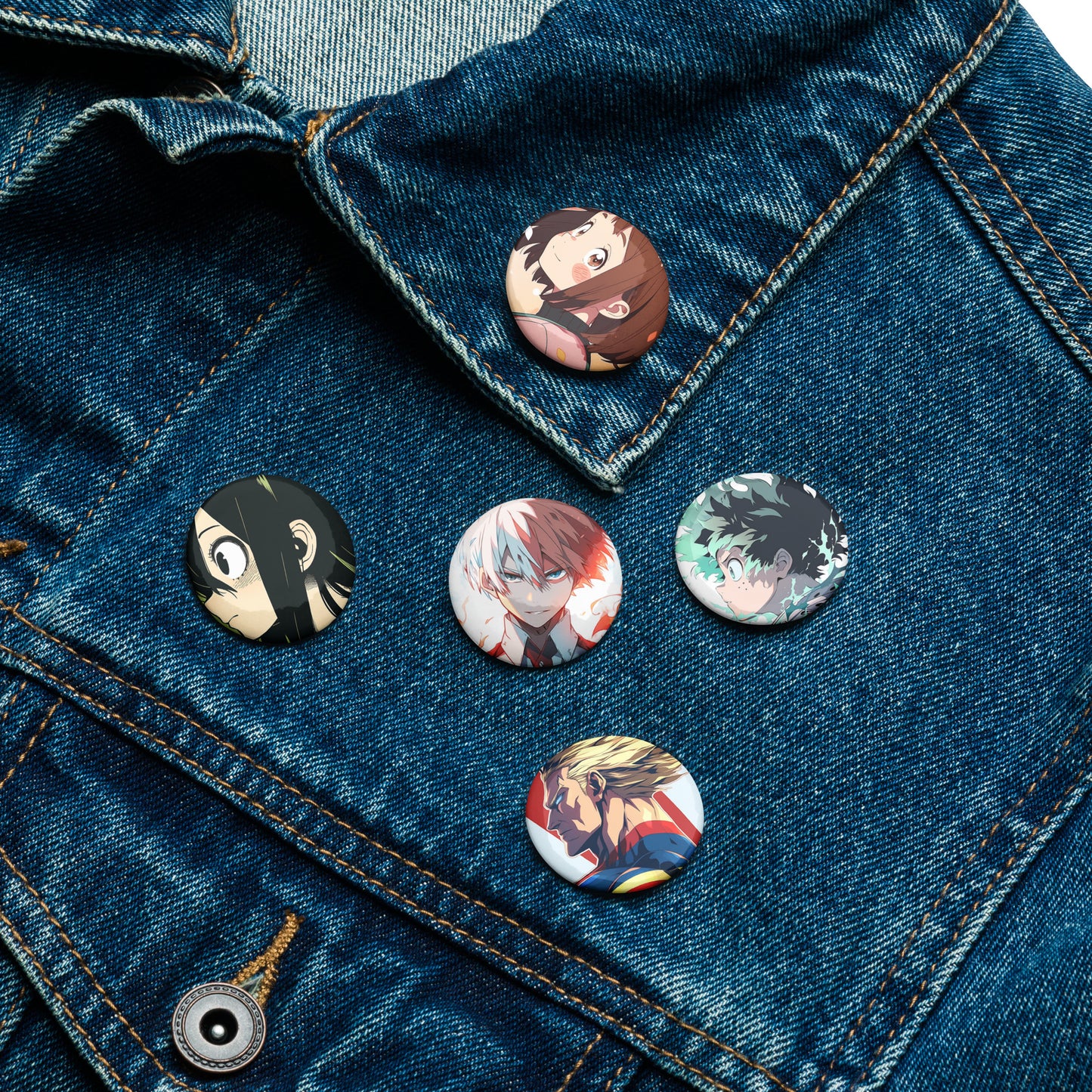 Set of My hero academia pin buttons