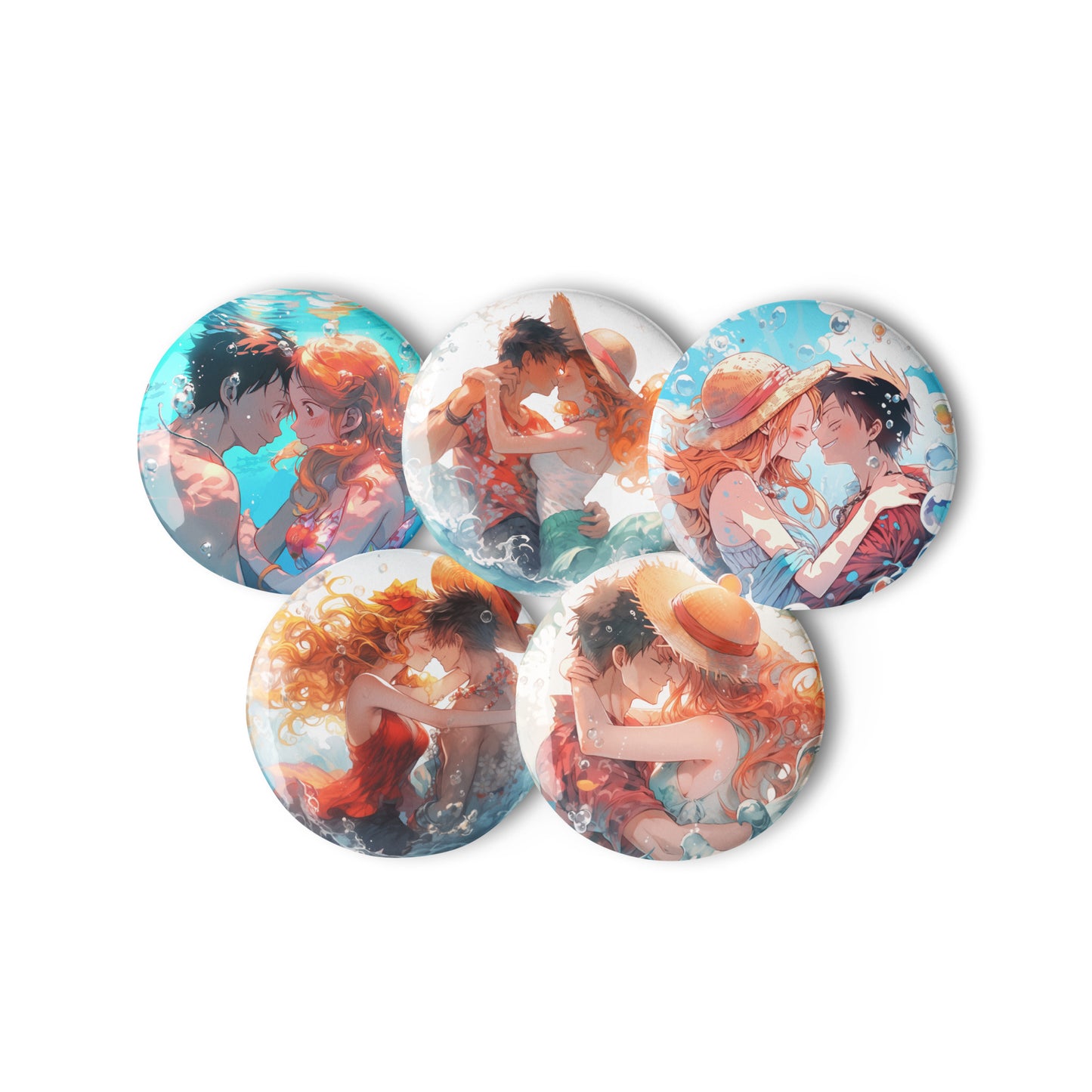 Luna water bubble Set of pin buttons