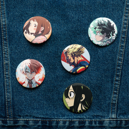 Set of My hero academia pin buttons