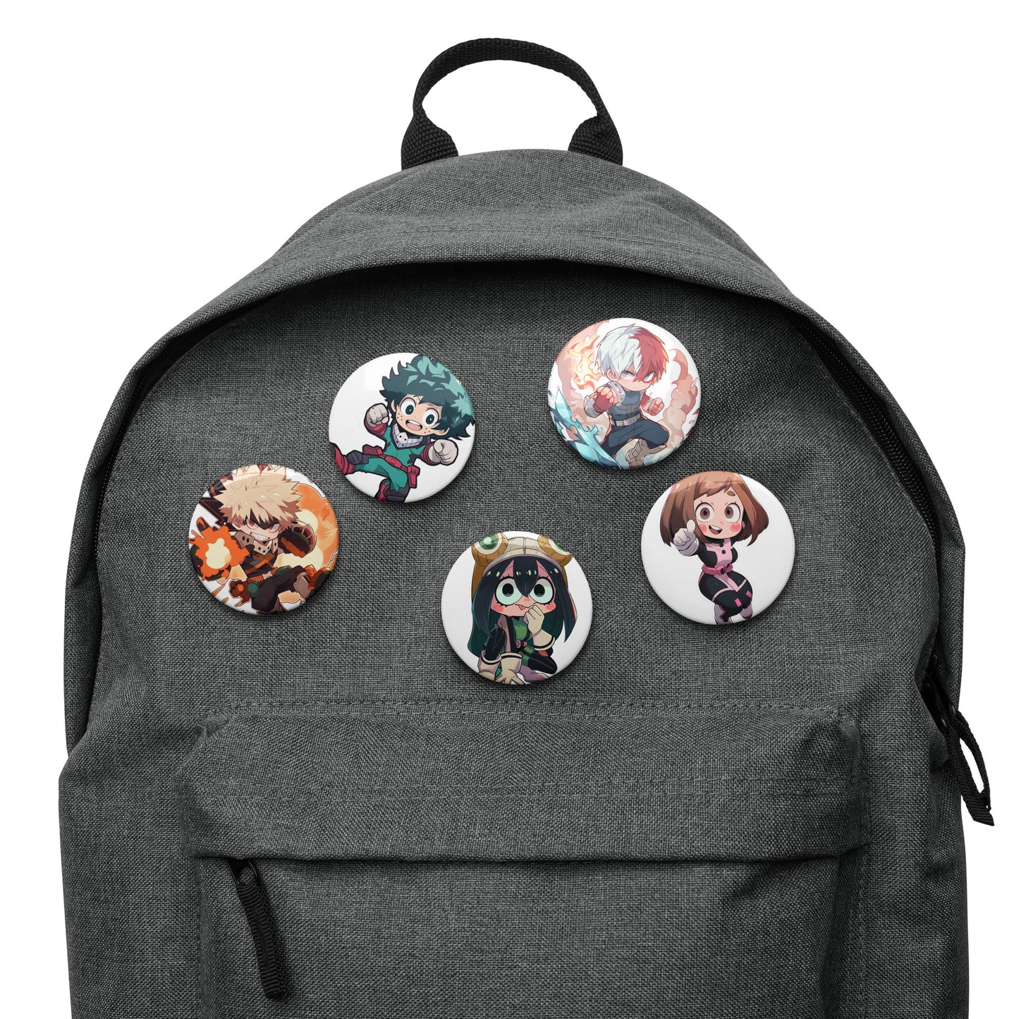 Set of Chibi U.A. High students pin buttons