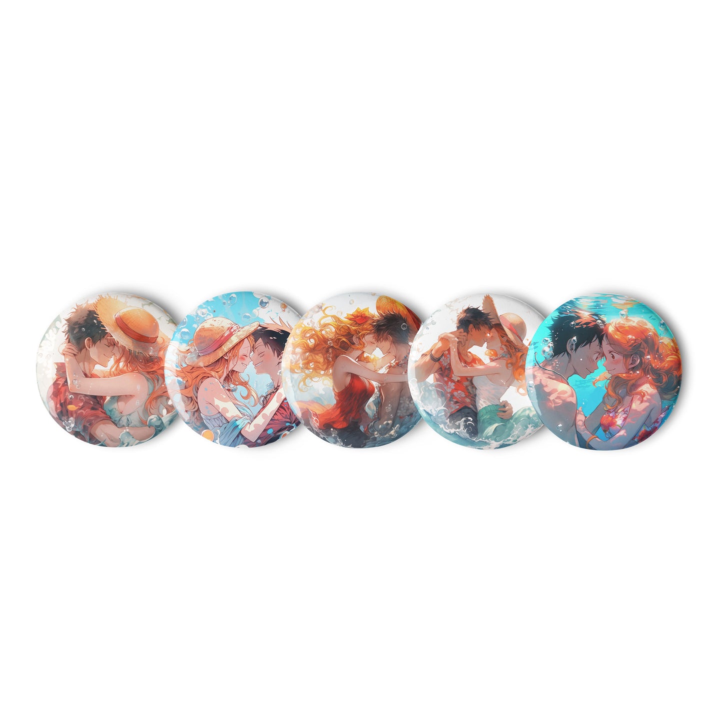 Luna water bubble Set of pin buttons