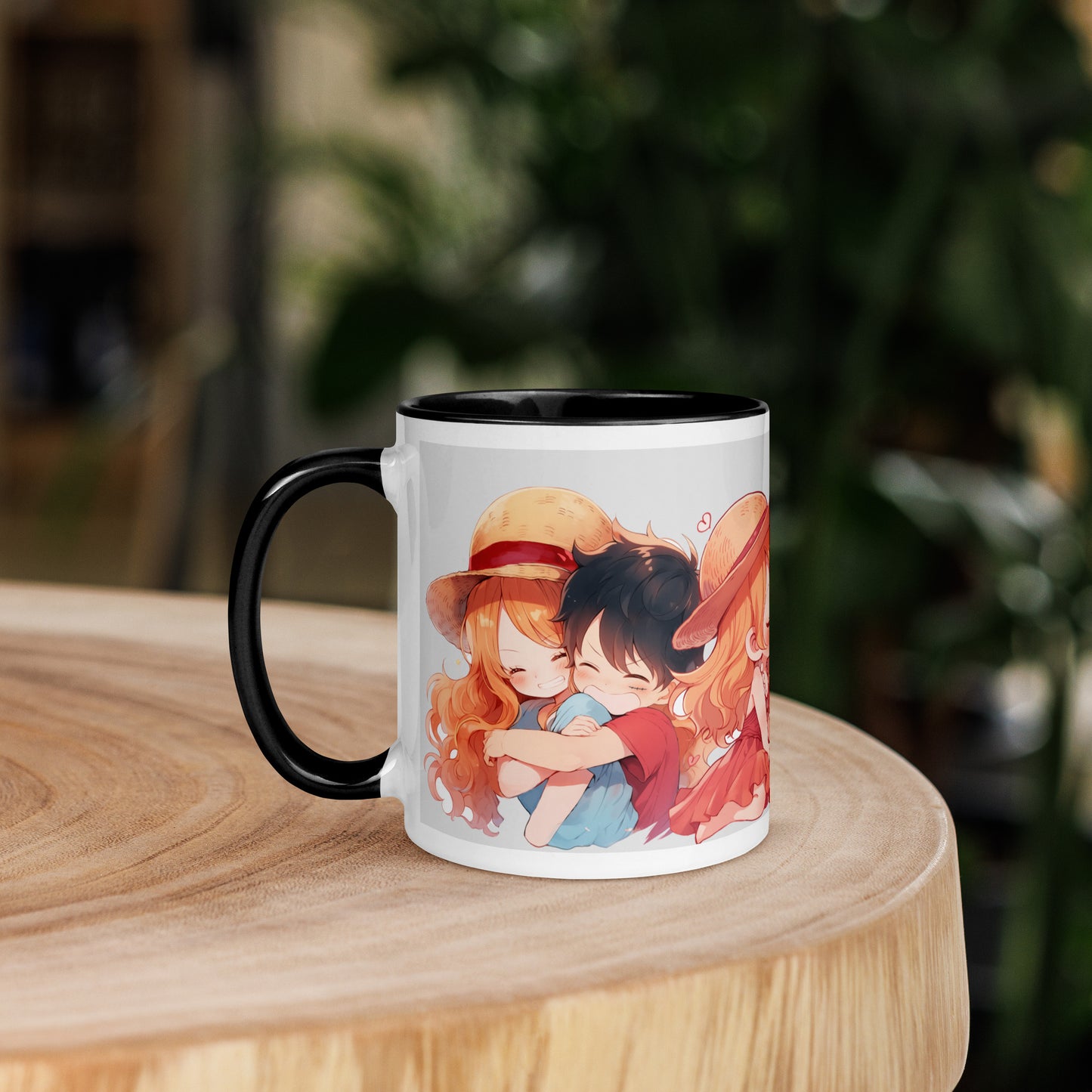 Chibi Luffy and Nami Mug with Color Inside