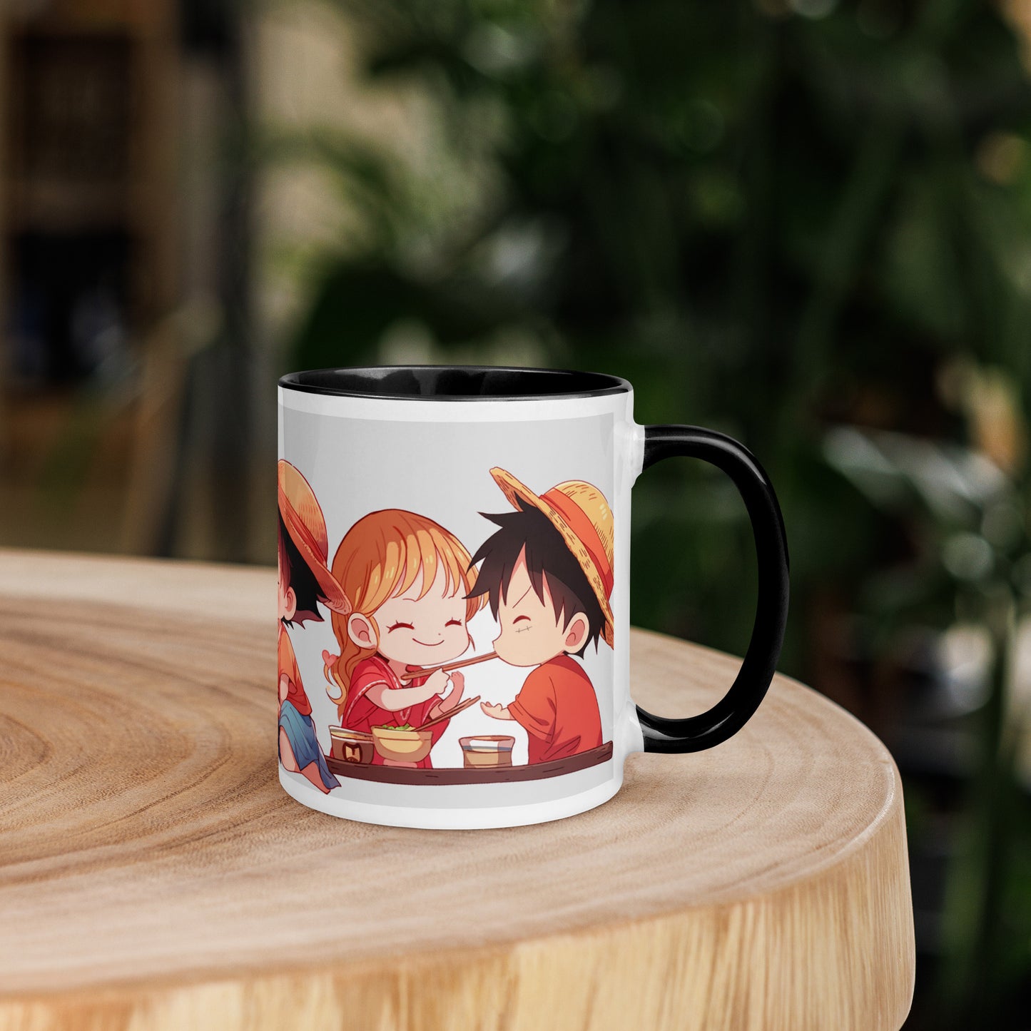 Chibi Luffy and Nami Mug with Color Inside