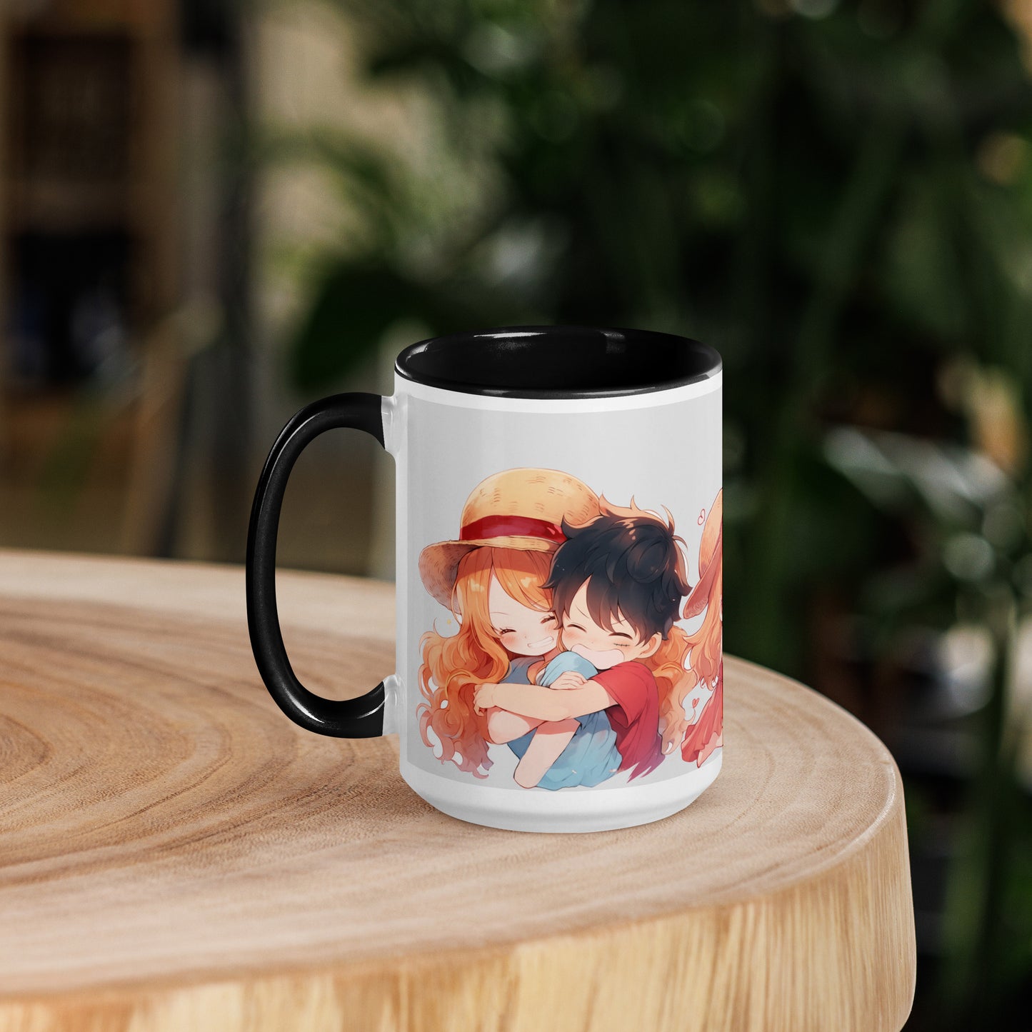 Chibi Luffy and Nami Mug with Color Inside