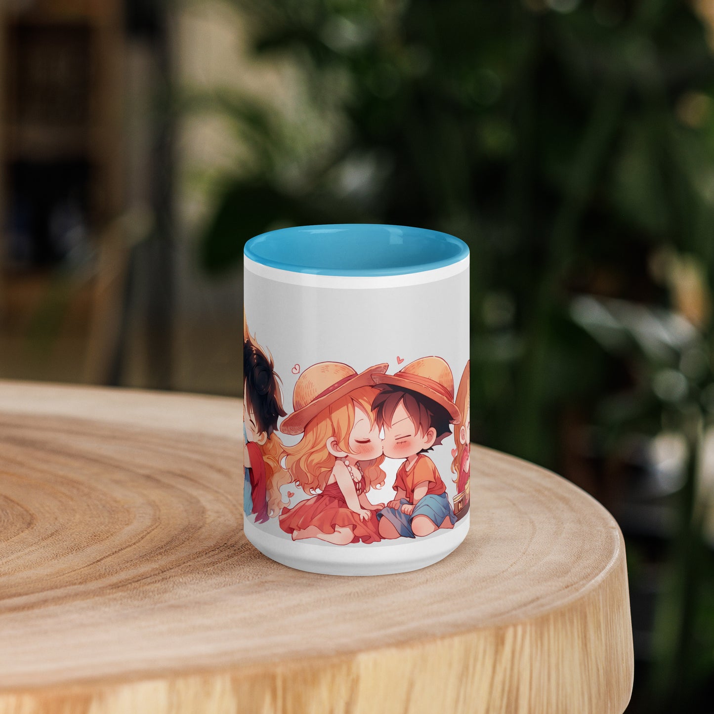 Chibi Luffy and Nami Mug with Color Inside