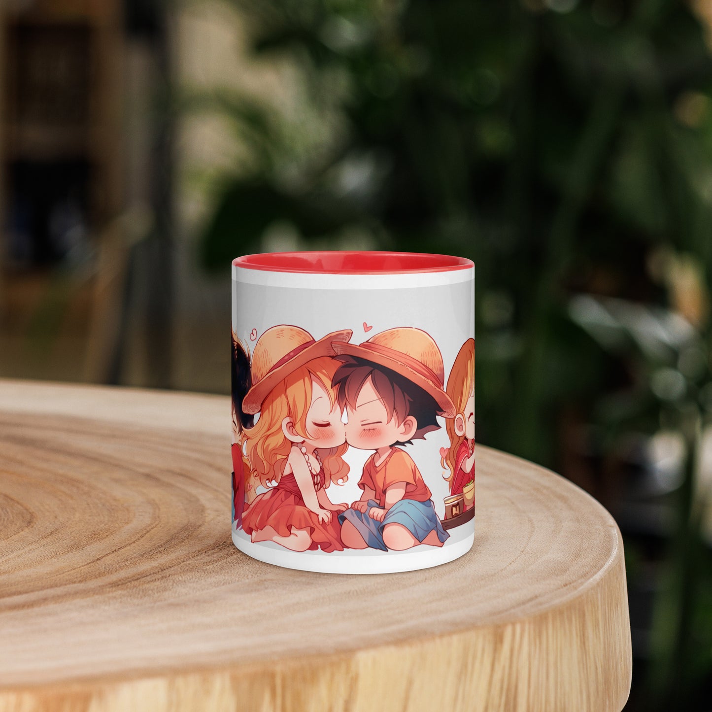 Chibi Luffy and Nami Mug with Color Inside